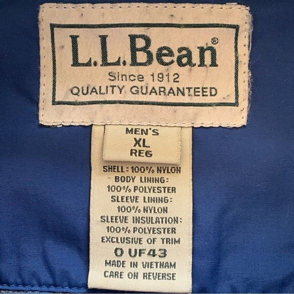 L. L. Bean Mens Warm Up Jacket Size XL Blue Fleece Lined - Picture 5 of 5